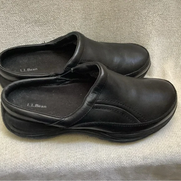 L.L. Bean Moc Mule Slide Shoe-Black Leather-8.5 Medium-Very Good Condition - Picture 11 of 13